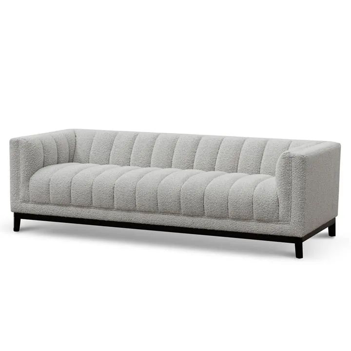 Judith 3 Seater Sofa - Light Grey Boucle by Interior Secrets - AfterPay Available
