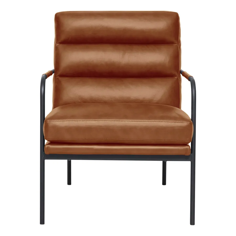 Hurley Designer Chair in Missouri Leather Brown