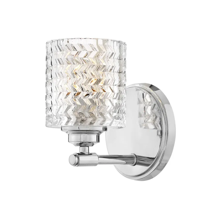 Hinkley Elle Designer Chevron Glass Wall Bracket (E27) Chrome