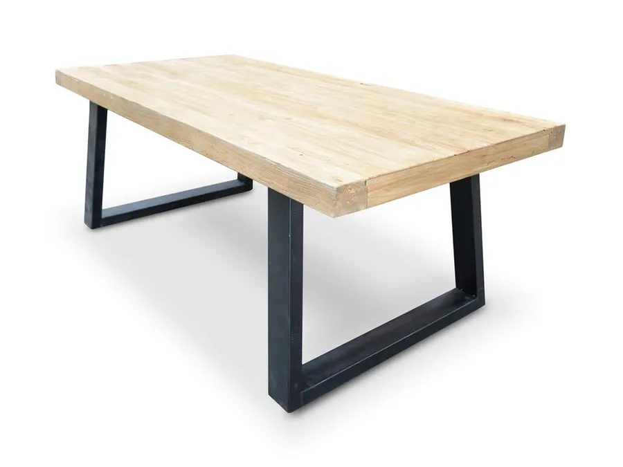 Ex Display - Edwin 1.98m Reclaimed Elm Wood Dining Table by Interior Secrets - AfterPay Available