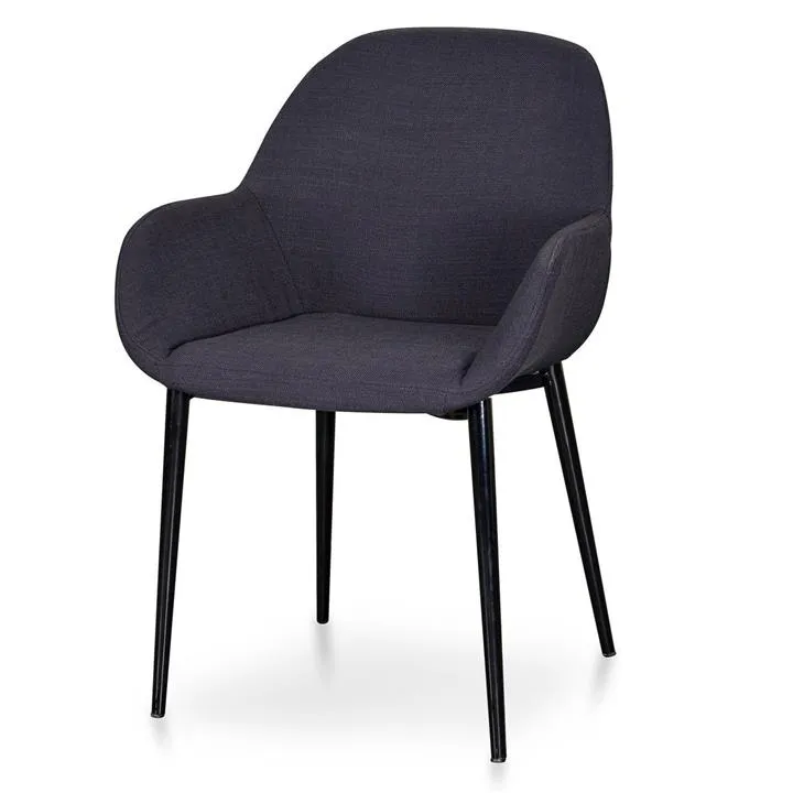 Ex Display - Lynton Fabric Dining Chair - Black by Interior Secrets - AfterPay Available