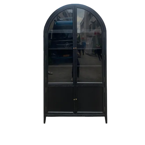 Arch' Glass Display Cabinet - Black