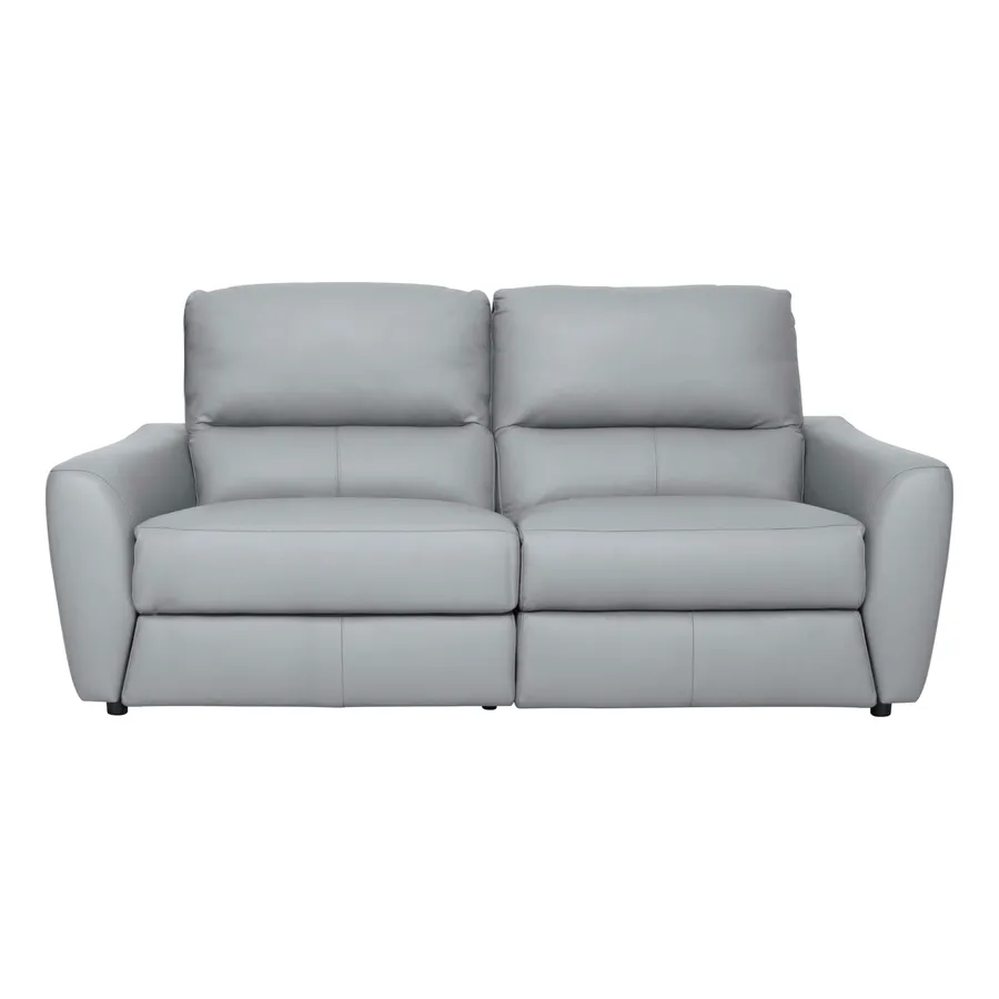 Portland 2 Seater Recliner Sofa in Leather Pewter