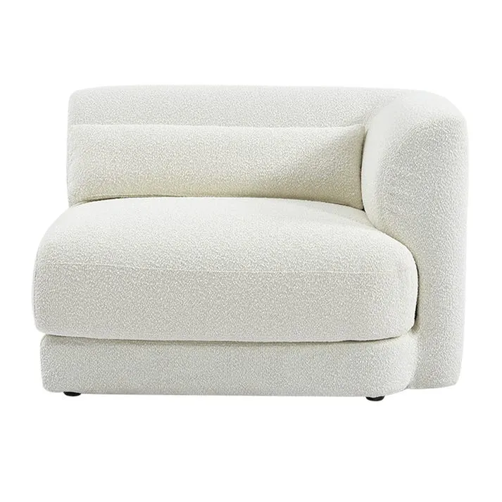 Santa Monica Boucle Ivory 1.5 Seat Right Arm Facing Sofa Module