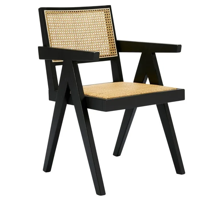 Azul Accent Chair Black and Rattan