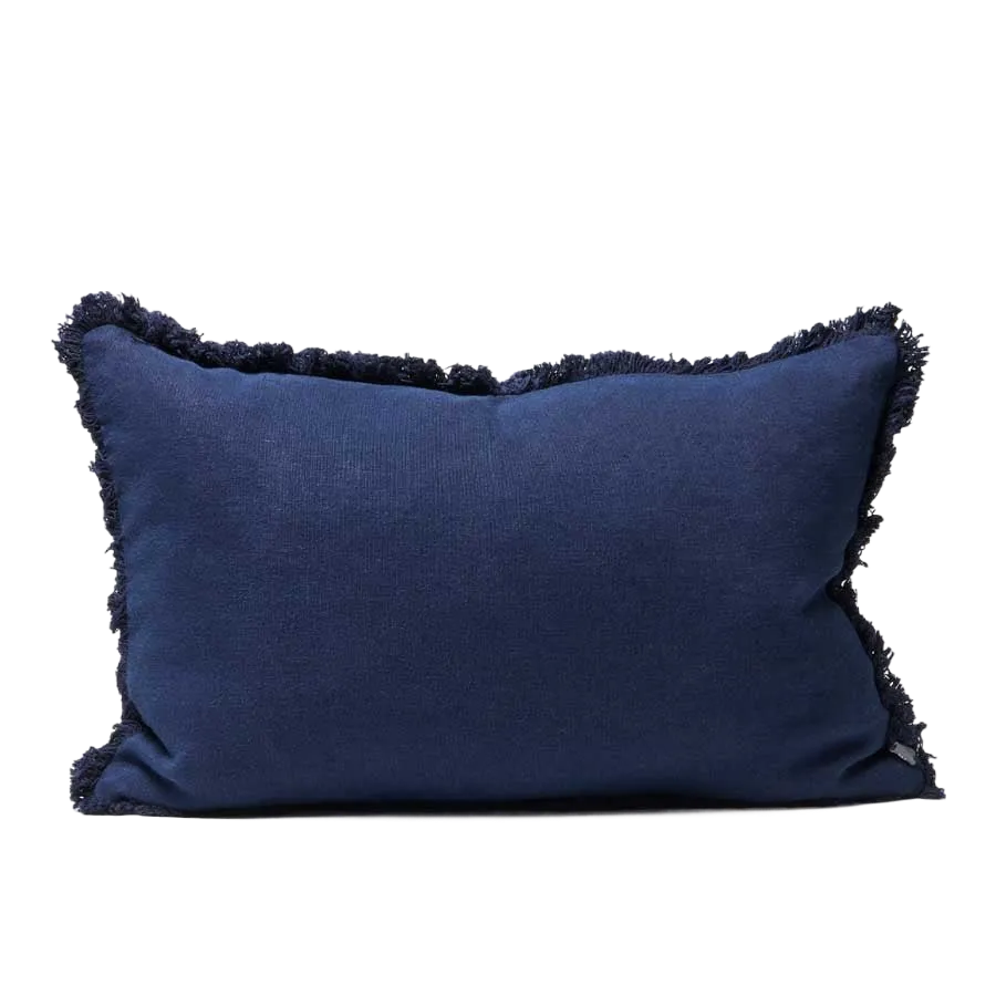 Luca® Boho Linen Cushion in Navy  |  Filled Cushion 40x60cm  |  Eadie Lifestyle