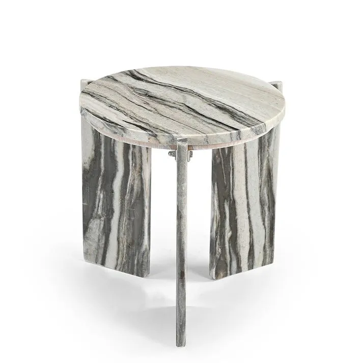Capello Panda White Marble Side Table