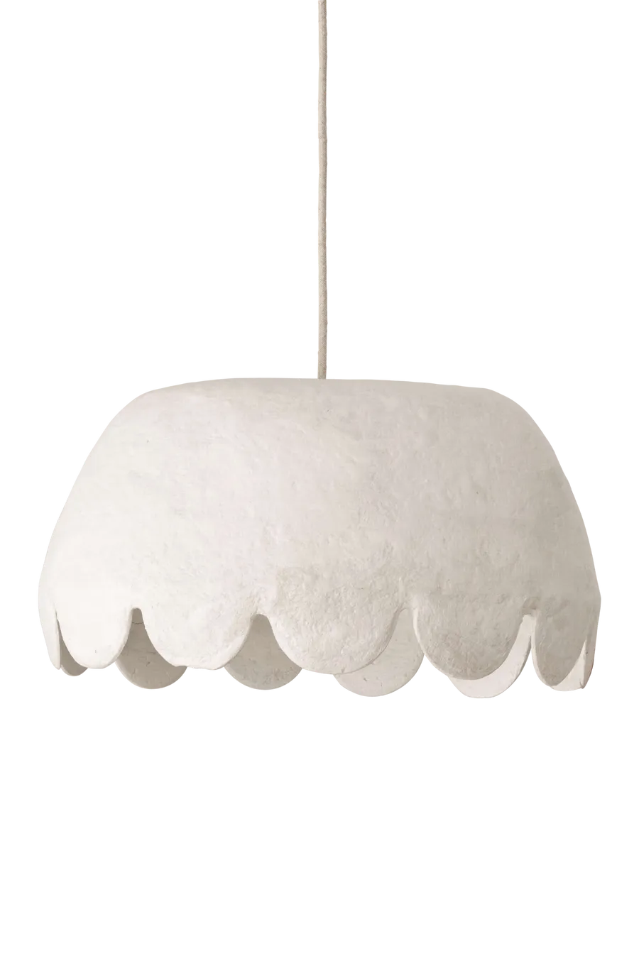 Scalloped Pendant Light - White