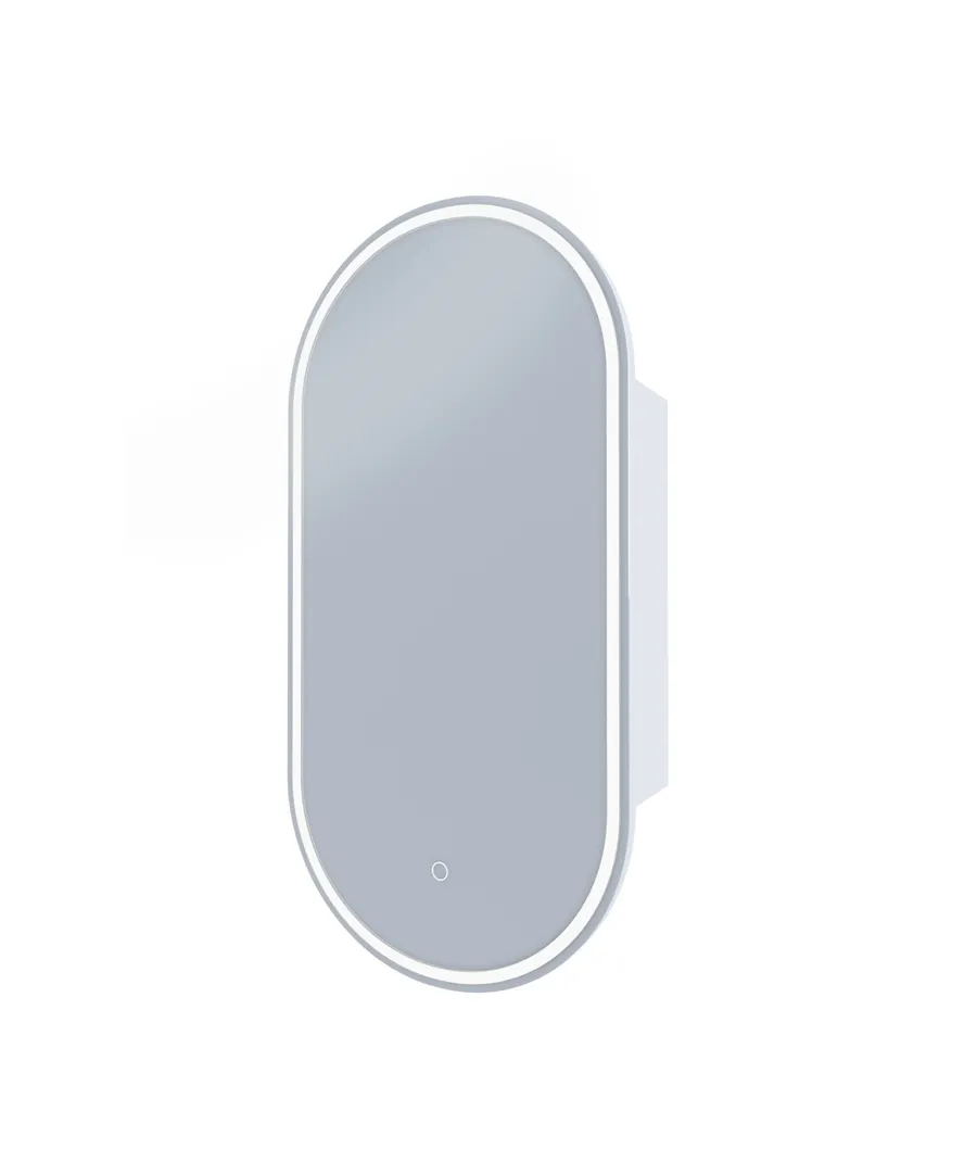 Capsule LED Mirrored Shaving Cabinet with Demister - 7 colour options 45cm x 90cm Matt Black