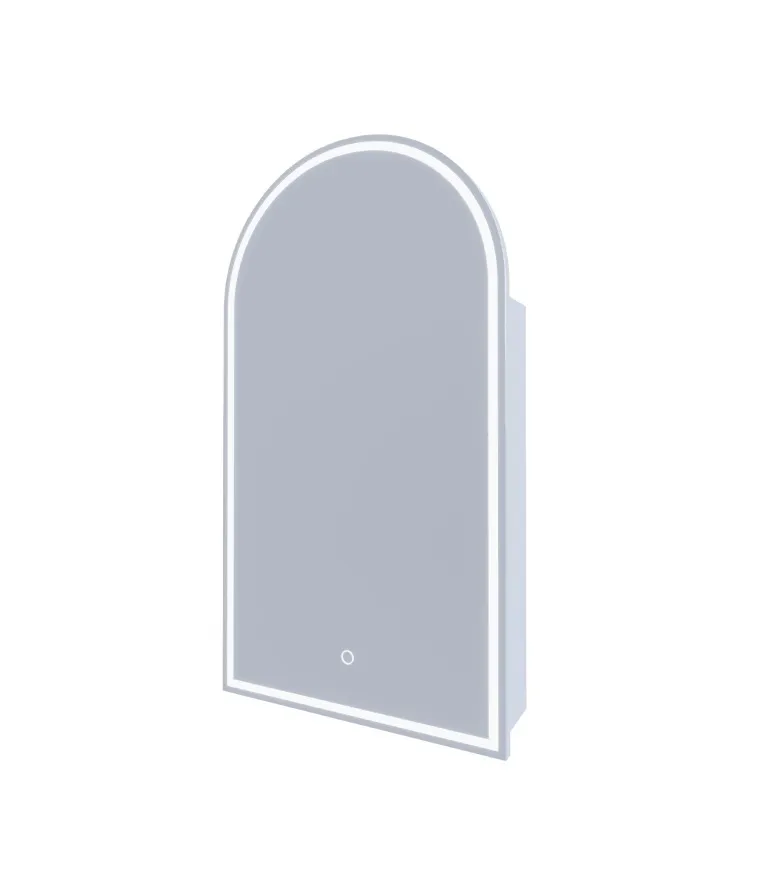 Blanca Arched Shaving Cabinet with Demister - 7 colour options 50cm x 90cm Brushed Brass