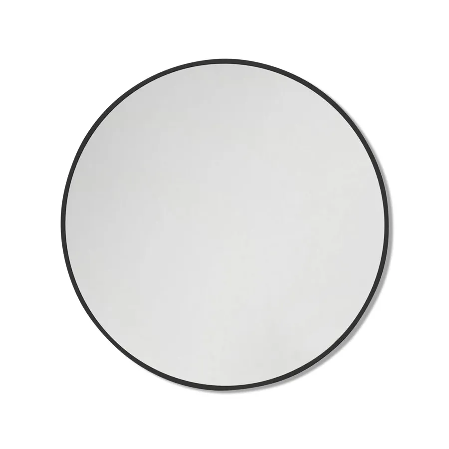Round Black Metal Frame Bathroom Mirror • 90cm 900mm / 90cm Diameter