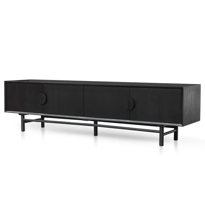 Ducan 2.1m Wooden TV Entertainment Unit - Black by Interior Secrets - AfterPay Available