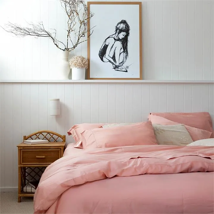 Sienna Living Bamboo Egyptian Cotton 400 Thread Count Blush Quilt Cover Set (1 Left)
