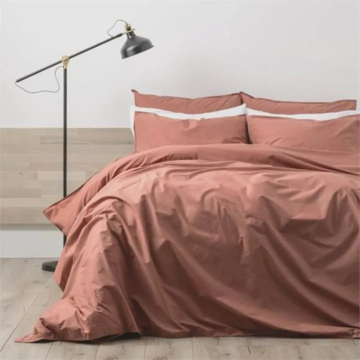 Renee Taylor Helena Vintage Stonewashed Redwood Quilt Cover Set