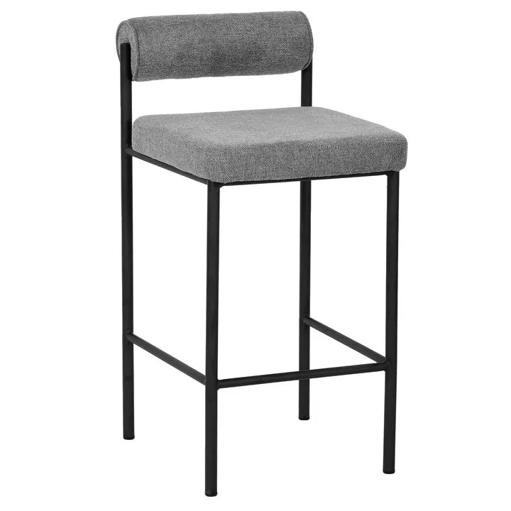 Set of 2 - Shaffer 65cm Fabric Bar Stool - Grey by Interior Secrets - AfterPay Available