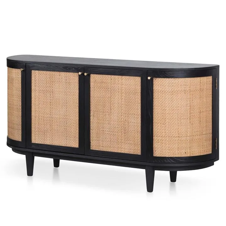 Jesse 1.7m Black Elm Sideboard - Rattan Doors by Interior Secrets - AfterPay Available