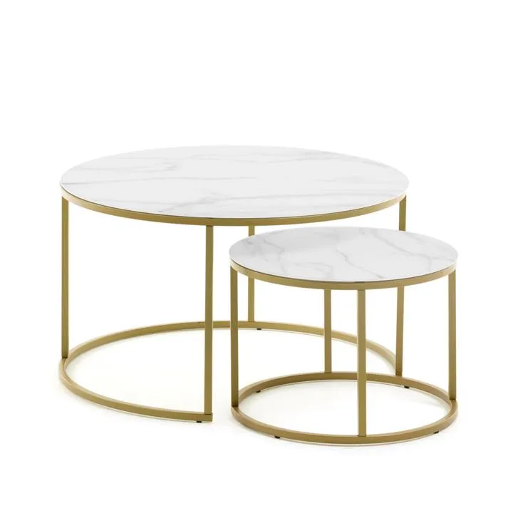 Eloron Nested Glass Coffee Table - White by Interior Secrets - AfterPay Available