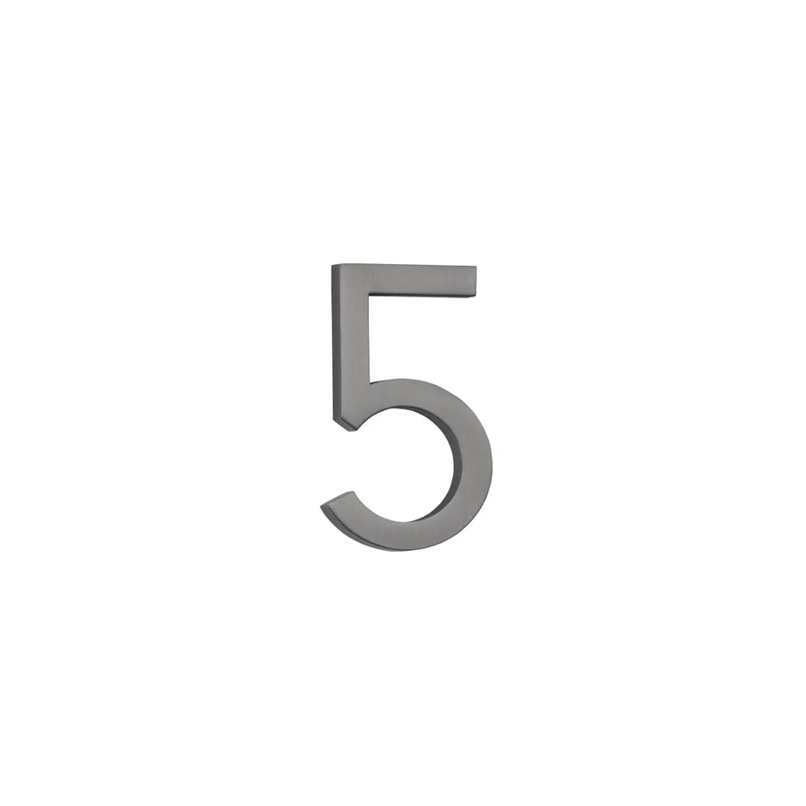 5 Number - 60mm - Brushed Gunmetal