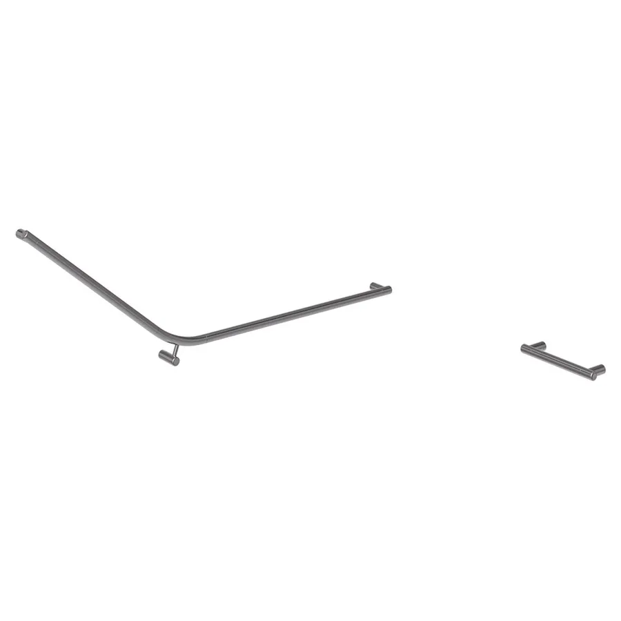 Aliro Accessible 140° Grab Rail - Brushed Gunmetal - Set