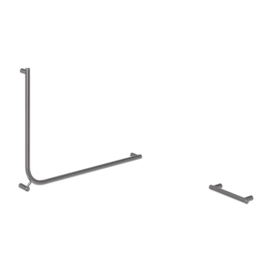 Aliro Accessible 90° Grab Rail - Brushed Gunmetal - Set