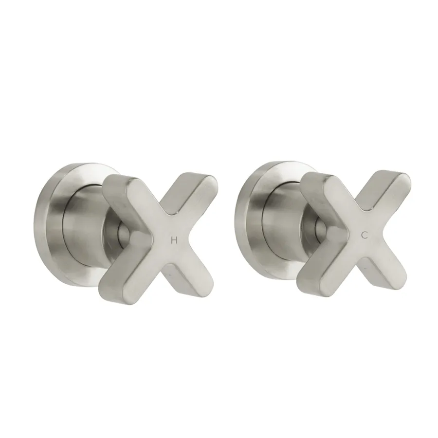 Cross - Assembly Taps - Brushed Nickel