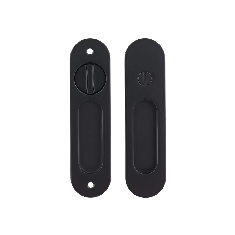 Leroy Sliding Door Privacy Set - Matte Black