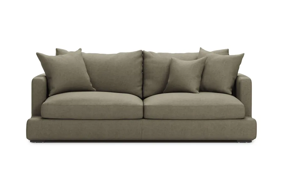Long Beach Leather 3 Seat Sofa, Texas Moss, by Lounge Lovers