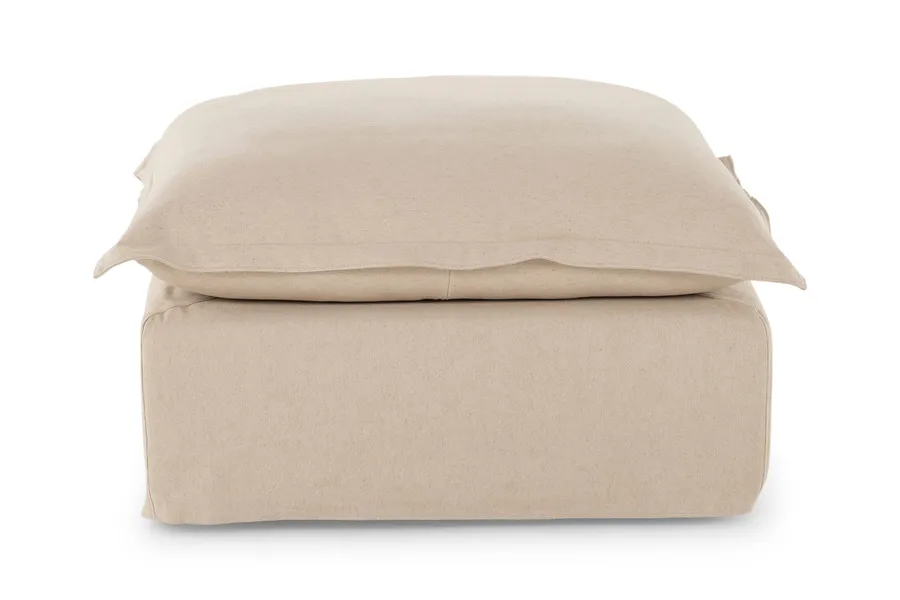 Toorak 85cm Ottoman, Florence Natural, by Lounge Lovers