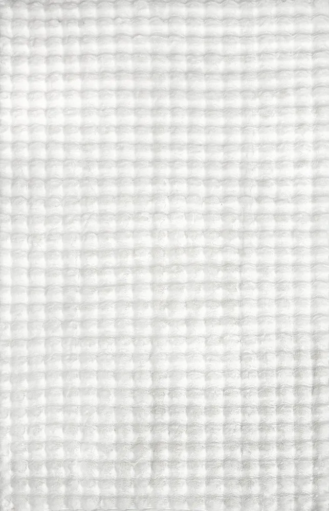 Bubble Washable Rug - White