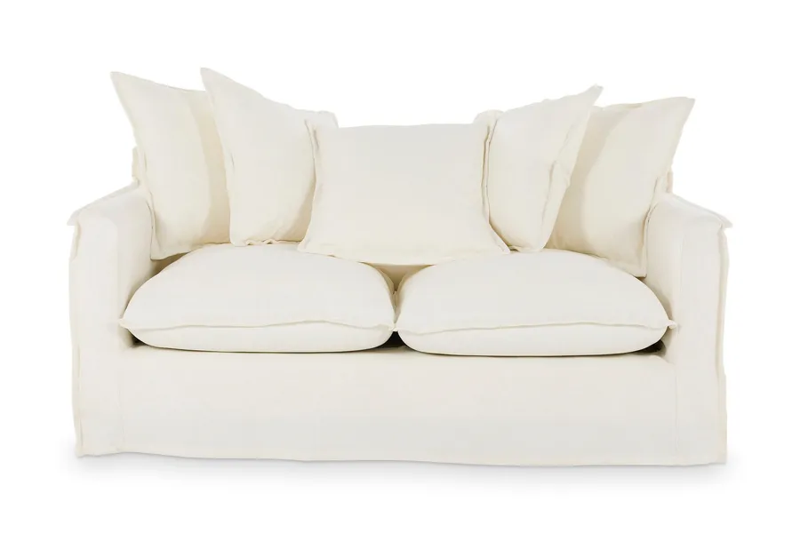 Venice 2 Seat Sofa, White, by Lounge Lovers