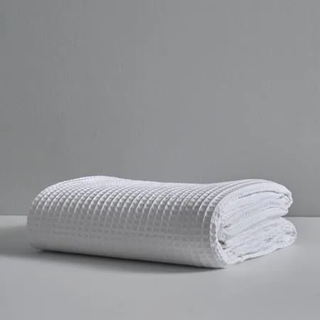 Waffle Blankets - Oatmeal Melange, King/Super King, Luxury Cotton