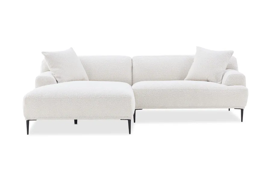 Jaxson Left Chaise Sofa, Ivory, by Lounge Lovers