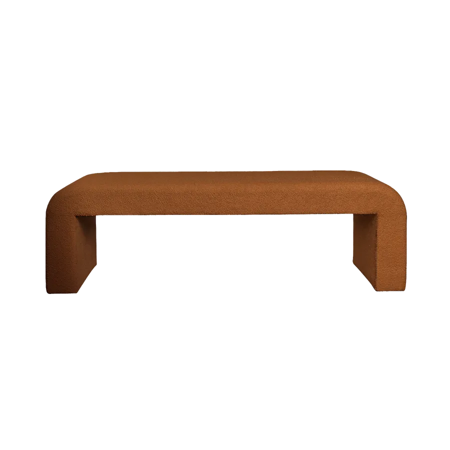 Felix Bench Seat - Boucle Curl Natural Clay