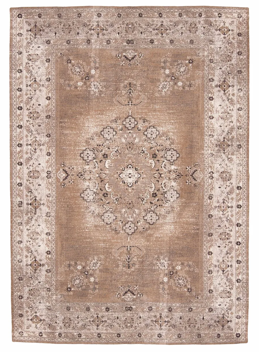 Olive Caramel Brown Traditional Medallion Rug