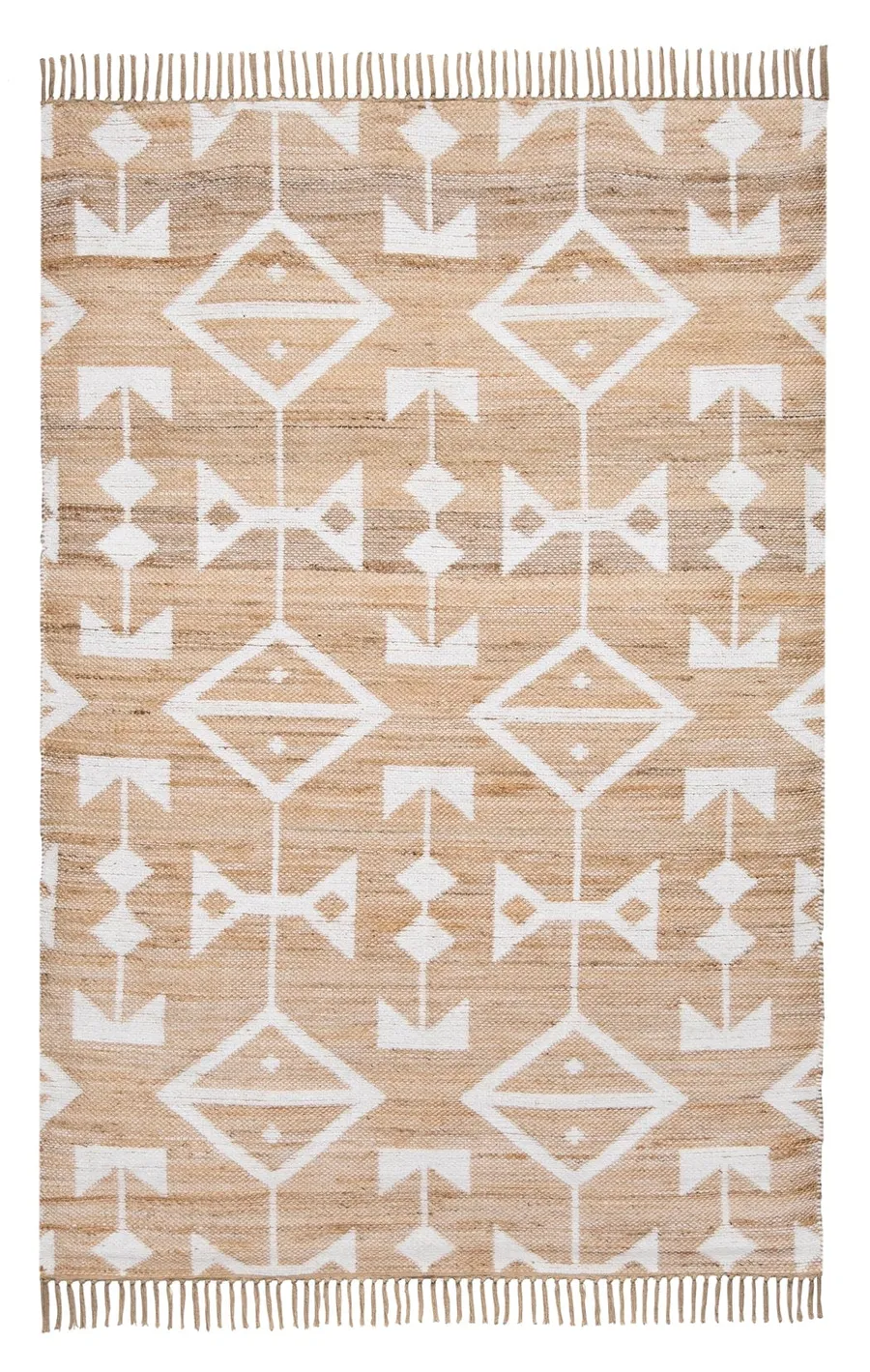 Tracy White and Natural Jute Rug