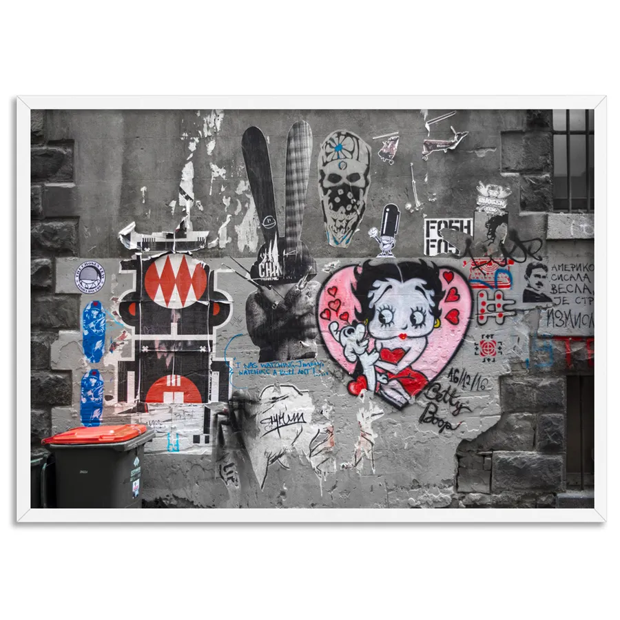 Melbourne Street Art / Hosier Lane Betty Boop - Art Print