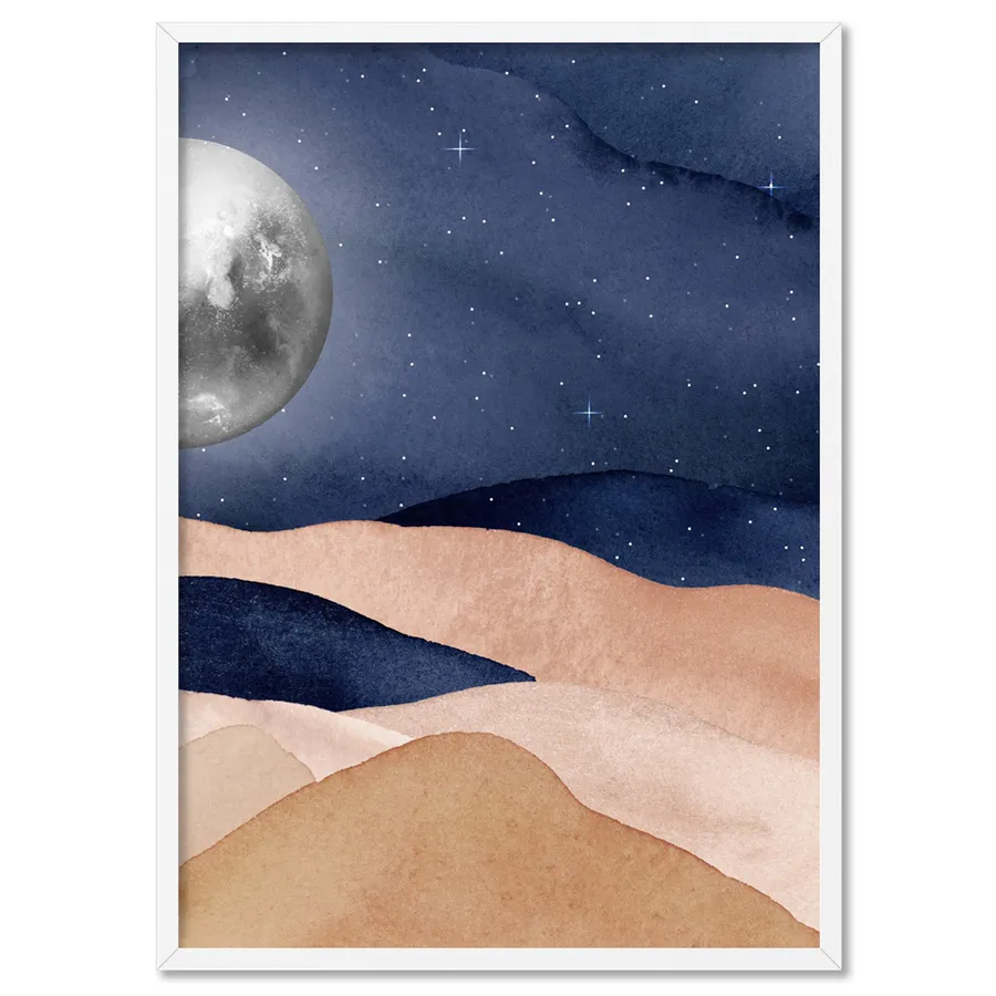 Boho Moon in Watercolour - Art Print