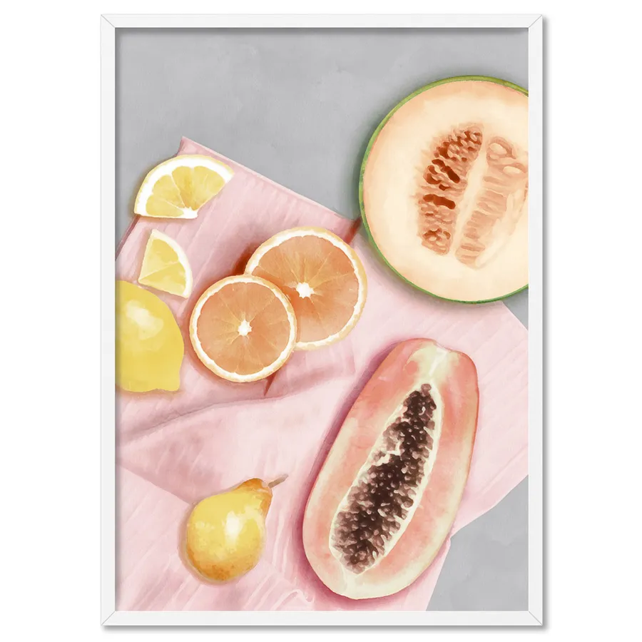 Papaya Fruit Picnic I - Art Print by Vanessa
