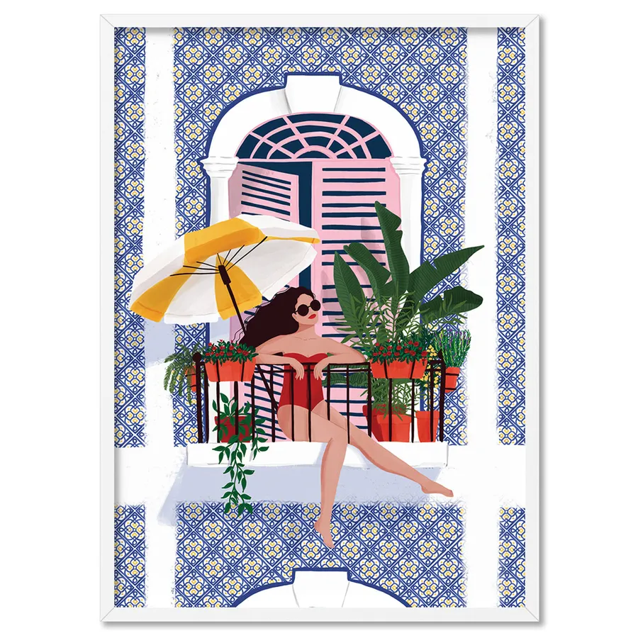 Holiday Villa Chill Illustration - Art Print by Maja Tomljanovic