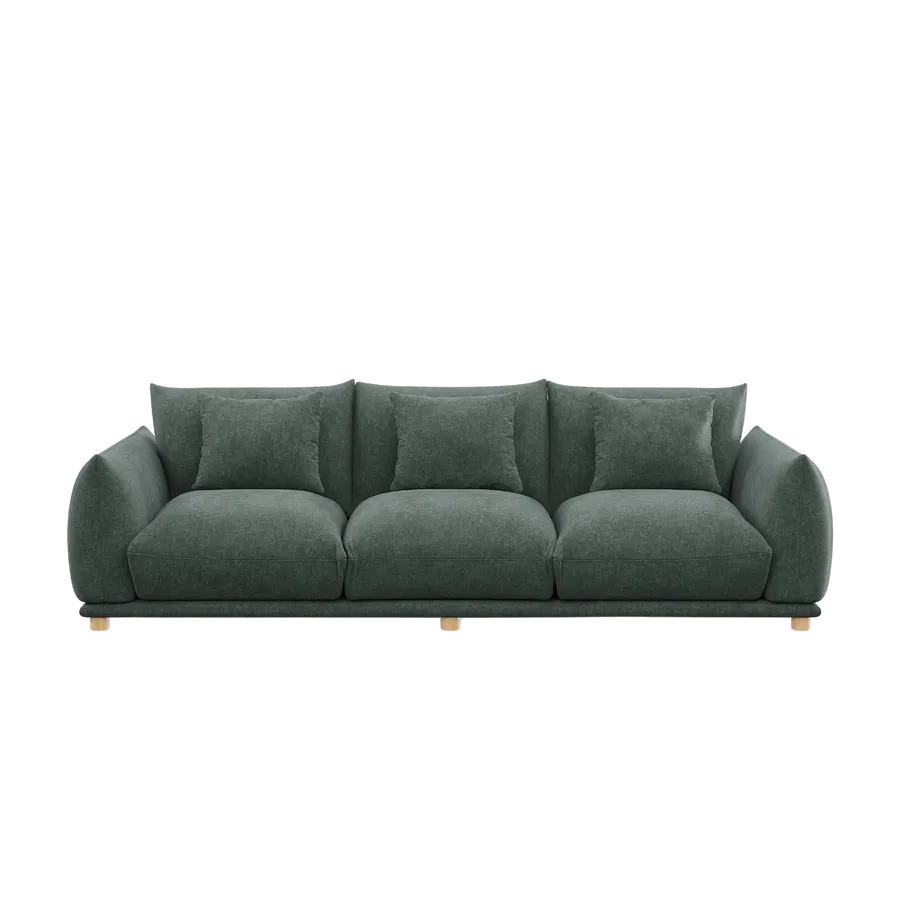 Alden Sofa - Silver Pine Mottled Velvet