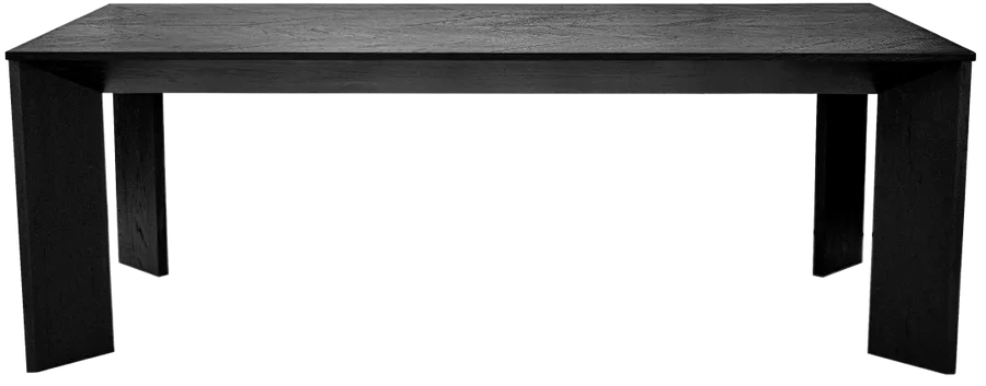 Zander Dining Table in Chervon Black Oak