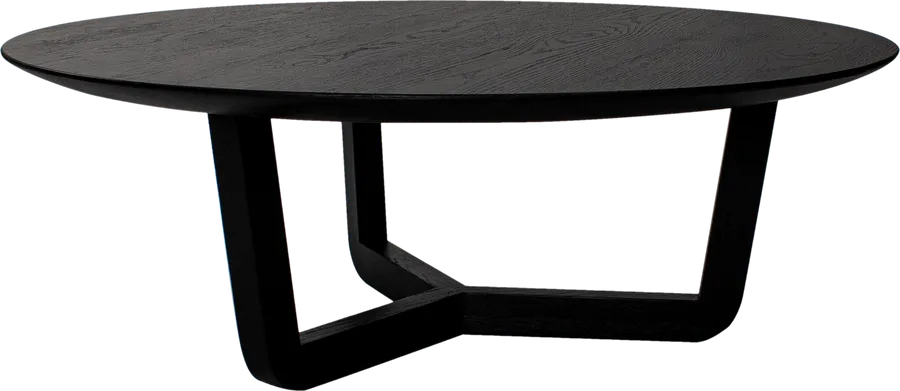 Theodore Round Coffee Table in Black Oak
