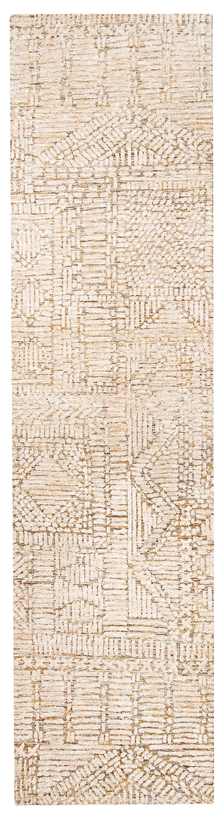 Jordan Mustard and Beige Geometric Modern Runner Rug