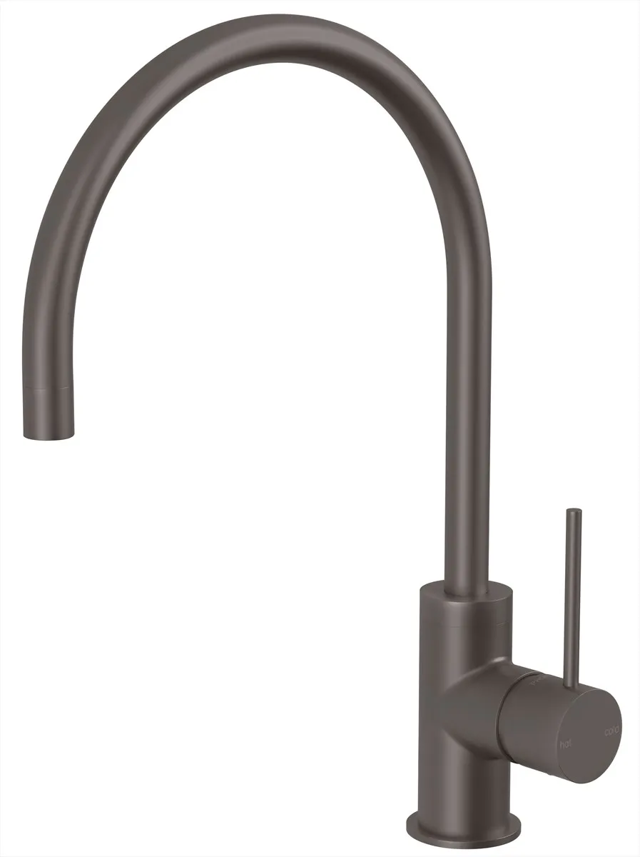Vivid Slimline Sink Mixer Gooseneck 220 Gun Metal