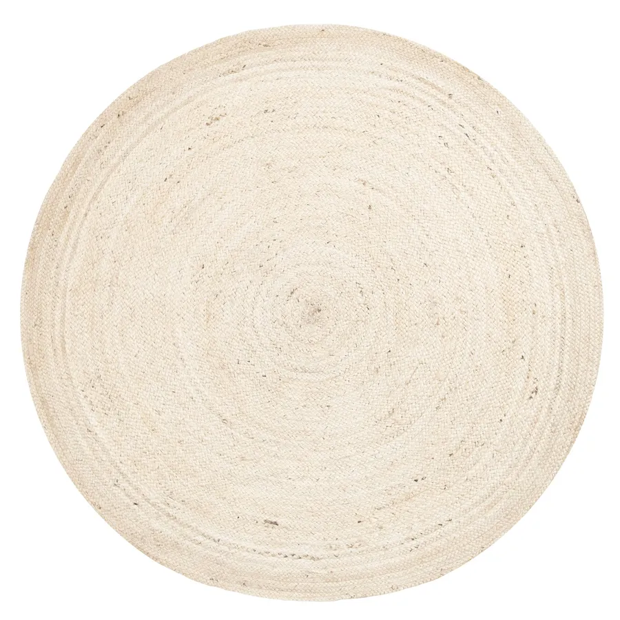 Sete Bleached Hand-Braided Round Jute Rug