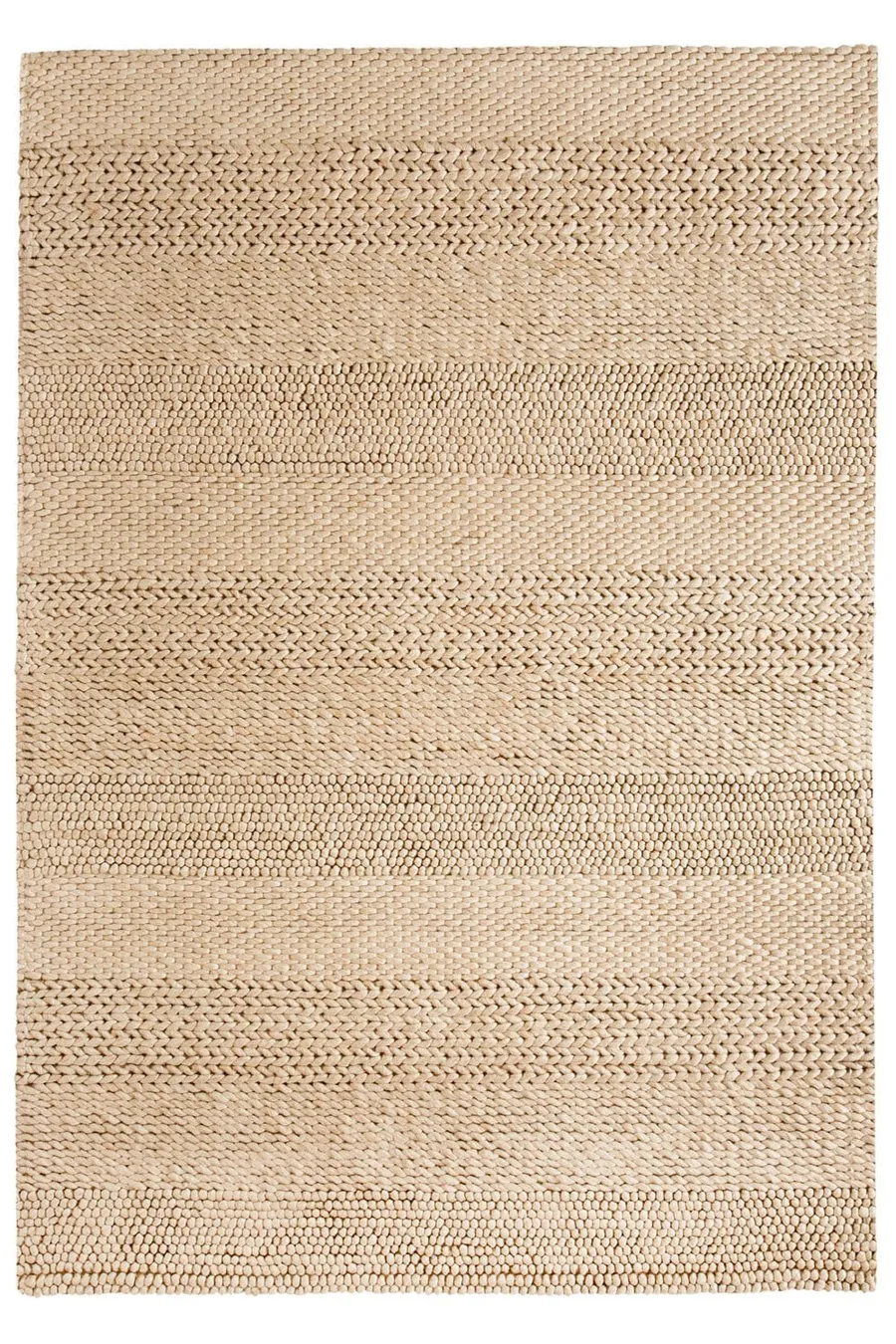 Joline Caramel Beige Braided and Looped Rug
