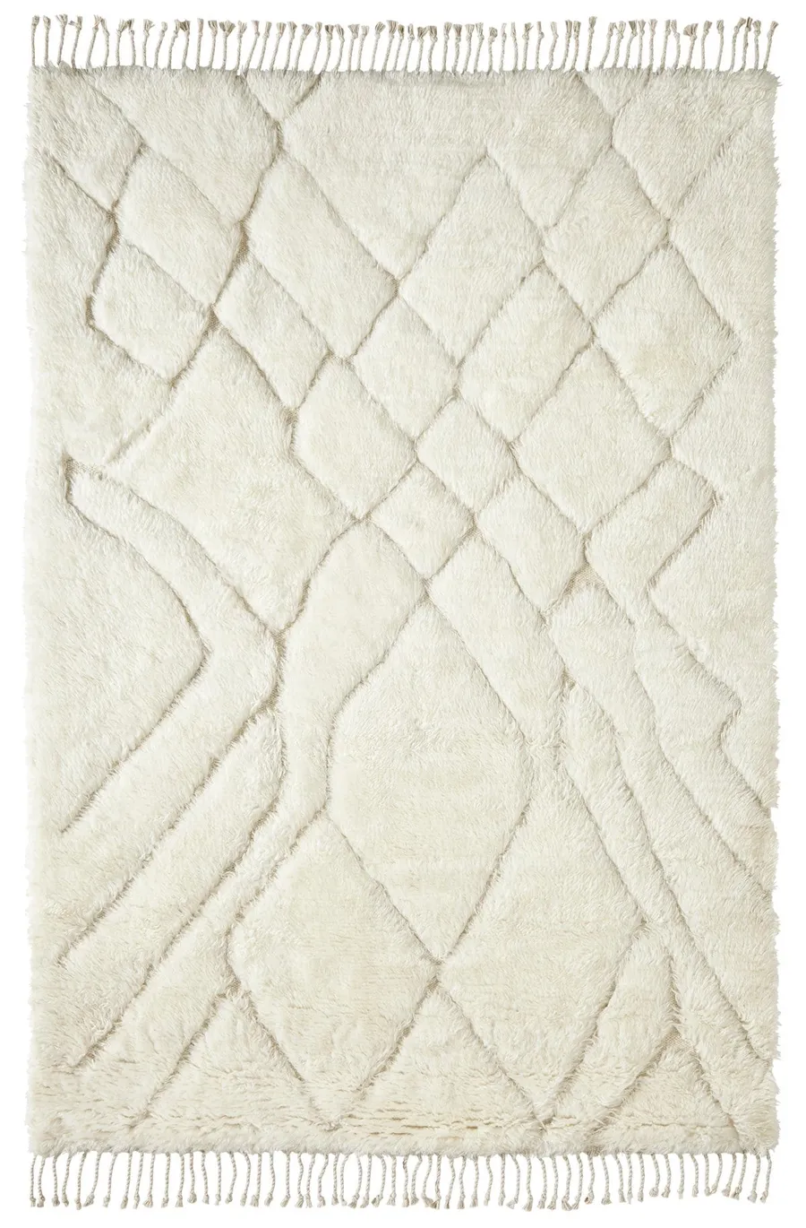 Ashanti Tribal Pattern Berber Wool Shag Rug