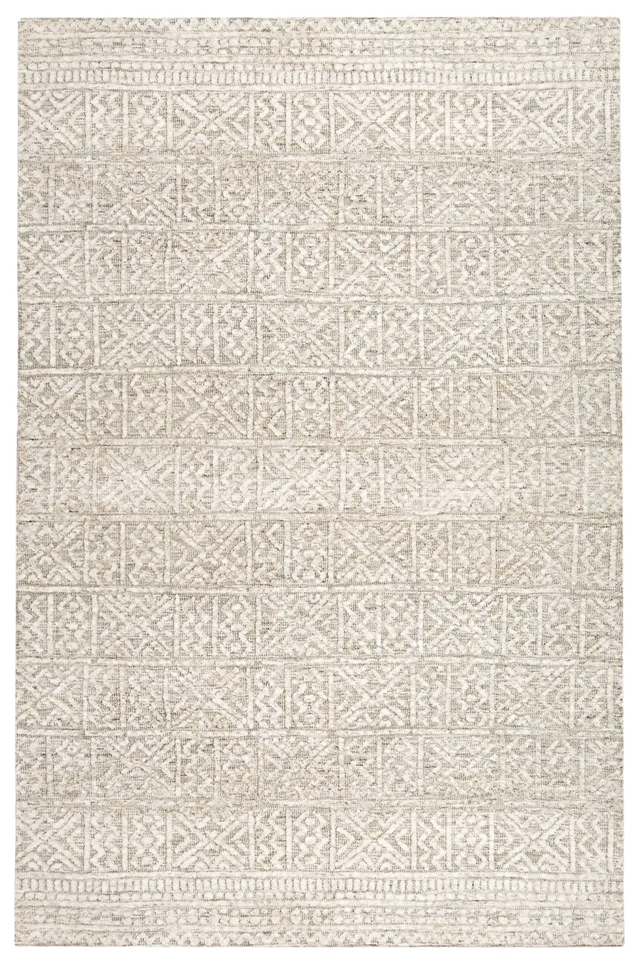 Melia Grey and Ivory Tribal Textured Rug