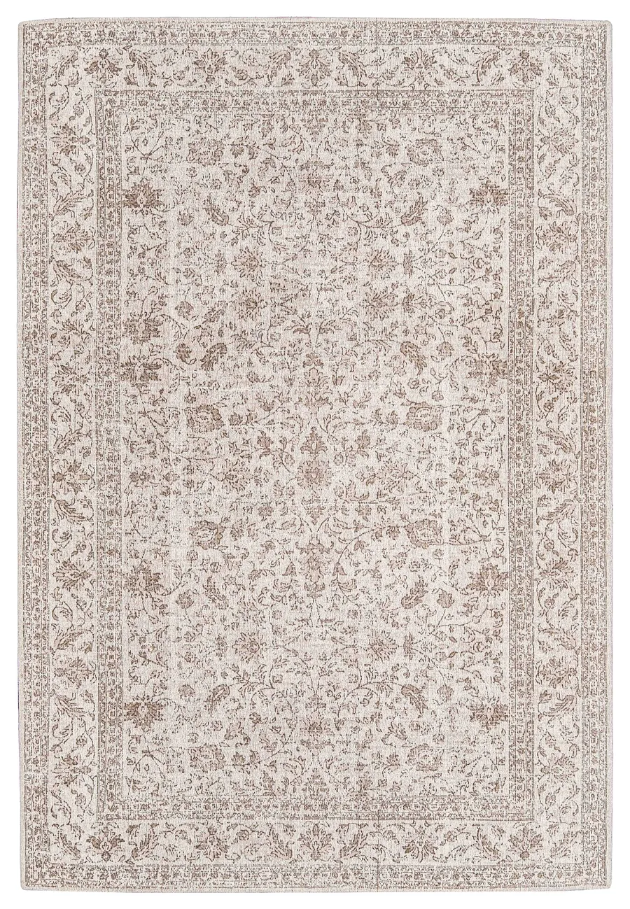 Moselle Beige and Brown Floral Distressed Rug
