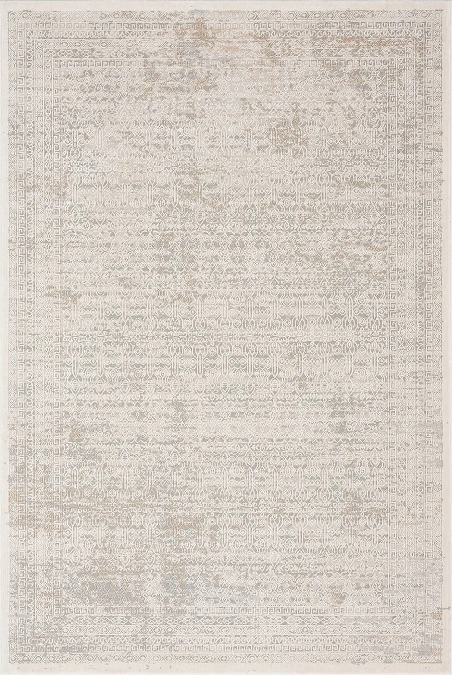 Seda Cream Ivory And Grey Traditional Floral Rug